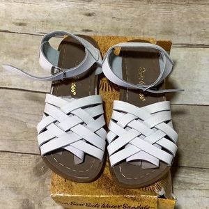 NIB Sun-San Salt Water Sandals Retro in White - US Kids size 13